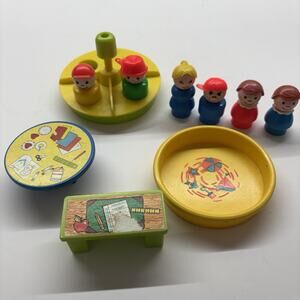 Vintage Fisher Price Little People Desk Kids Mom Craft Table Swimming Pool